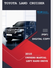 TOYOTA LAND CRUISER  200 SERIES 2010 OWNERS MANUAL
